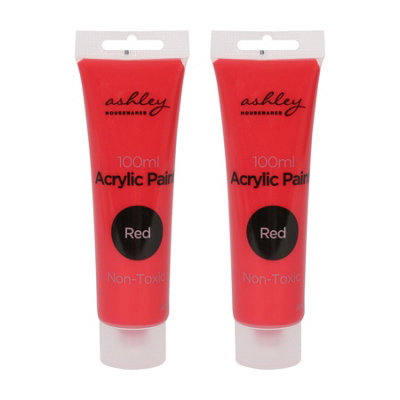 Ashley Acrylic Paints - 100ml - Red - Pack of 2