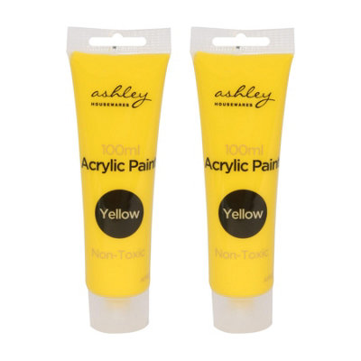Ashley Acrylic Paints - 100ml - Yellow - Pack of 2