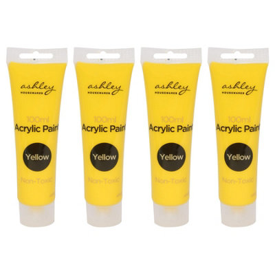 Ashley Acrylic Paints - 100ml - Yellow - Pack of 4