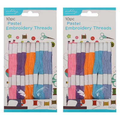 Ashley Embroidery Threads - 6.6M (6ply) - Pastel - Pack of 20