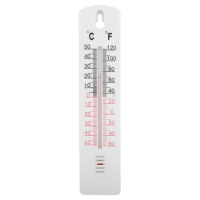 Indoor Straight Plastic Thermometer Household Wall Hung Hang Thermometer  For House Garage Office Room(2pcs, White)