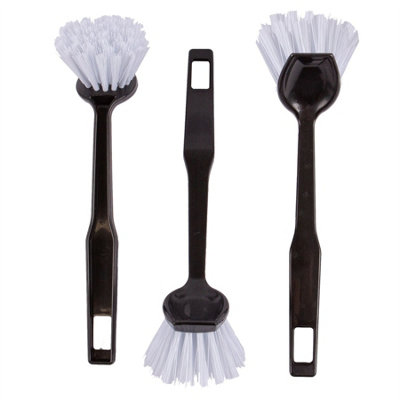 Ashley Polypropylene Dish Brushes Grey Pack of 3 DIY at B&Q