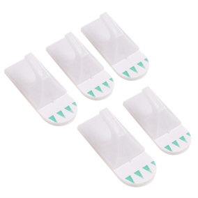 Ashley - Square Plastic Self-Adhesive Hooks - 25mm x 35mm - White - Pack of 5
