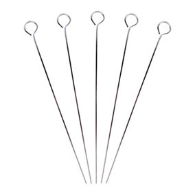 Ashley - Stainless Steel BBQ Skewers - 29.5cm - Silver - Pack of 5