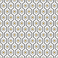 Ashton Geometric Wallpaper White / Gold GranDeco A34202