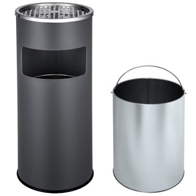 Ashtray with Bin - Outdoor bin - anthracite