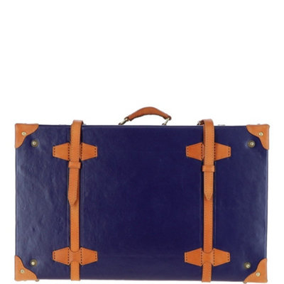 Ashwood Vintage Leather Medium Trunk Navy-(l) 55 cm x (h) 35 cm x (w ...