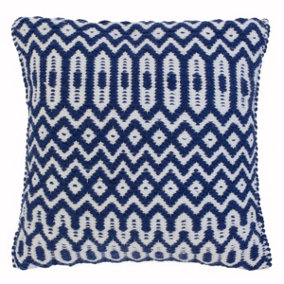 Asiatic Halsey Blue Geometric Cushion-45cm X 45cm