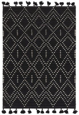 Asiatic Nepal Black Cream Diamond Rug-120cm X 170cm