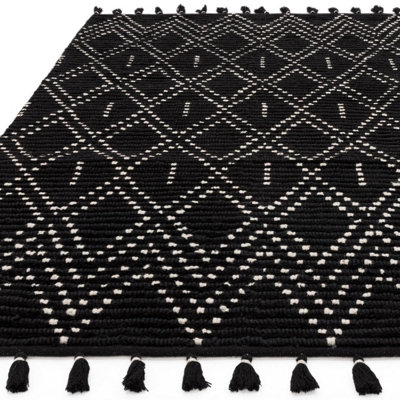 Asiatic Nepal Black Cream Diamond Rug-200cm X 290cm