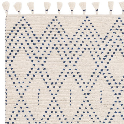 Asiatic Nepal Cream Blue Diamond Rug-200cm X 290cm