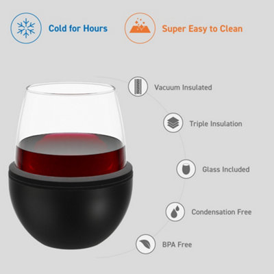 asobu Stemless Wine Glass with Insulated Stainless