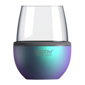Asobu Stemless Wine Glass with Insulated Stainless Steel Sleeve 444ml Unicorn/Teal