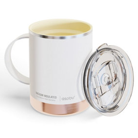 Asobu Ultimate Stainless Steel Ceramic Inner Coating Mug 400ml Baby White
