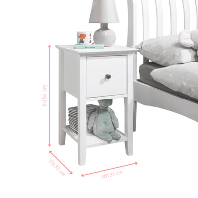 Asora Bedside Table with Drawer in Silk Grey