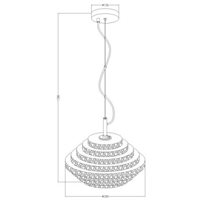 Aspen 2lt Brass and Tiered Clear Glass Light Pendant