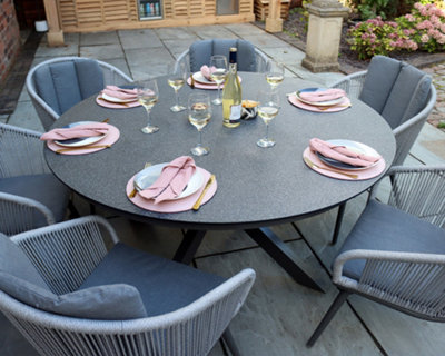 Aspen 6 Seater Rope Chair Spraystone Dining Set