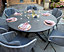 Aspen 6 Seater Round Set - Synthetic Rattan - H72 x W150 x L150 cm - Anthracite Grey