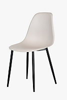 Aspen curve chairs, calico plastic seat with black metal legs (PAIR)