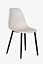 Aspen curve chairs, calico plastic seat with black metal legs (PAIR)