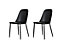 Aspen duo chairs (PAIR) with black plastic seat with black metal legs