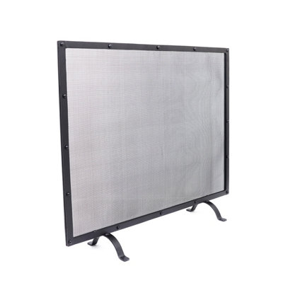 Aspen Fireguard Contemporary Iron Silver Mesh Black Boarder Matte Finish - 4