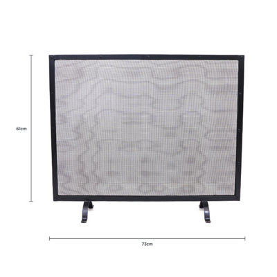 Aspen Fireguard Contemporary Iron Silver Mesh Black Boarder Matte Finish - 8