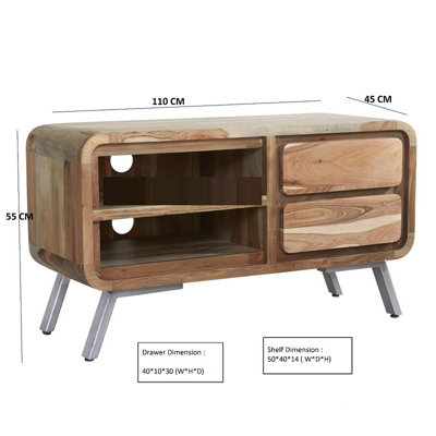 Aspen Medium TV Cabinet - Metal/Wood - L45 x W110 x H55 cm