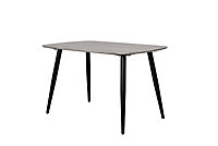 Aspen rectangular dining table, grey oak effect with black tapered legs