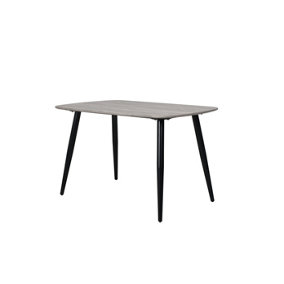 Aspen rectangular dining table, grey oak effect with black tapered legs