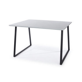 Aspen rectangular table with black metal legs, high gloss grey