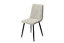 Aspen straight stitch lt grey cord dining chairs, black tapered legs (PAIR)