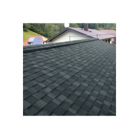 Asphalt Roof Shingle Garden Bitumen Roofing Shingles 2.6 m² Shed Roof Tiles,Rectangular,Dark Black,18 Pcs