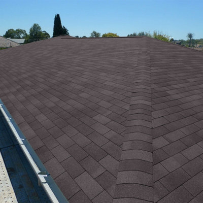 Asphalt Roof Shingle Garden Bitumen Roofing Shingles 2.6 m² Shed Roof Tiles,Rectangular,Vine Brown,18 Pcs