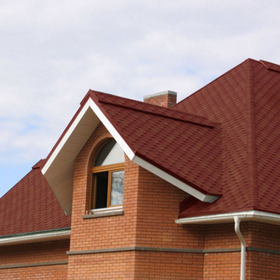 Asphalt Roof Shingle Garden Bitumen Roofing Shingles 2.61sqm Self Adhesive Shed Felt Roof Tiles,Hexagon,Red,18pcs