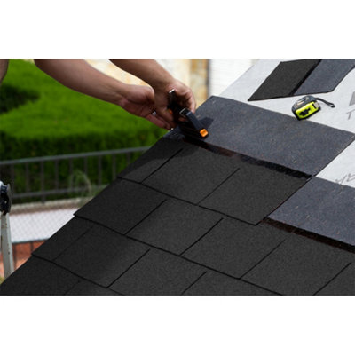 Asphalt Roof Shingle Garden Bitumen Roofing Shingles 2.61sqm Shed Roof Tiles,Rectangular,Black,18pcs
