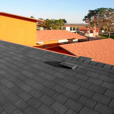 Asphalt Roof Shingle Garden Bitumen Roofing Shingles 2.61sqm Shed Roof Tiles,Rectangular,Cloud lime,18pcs