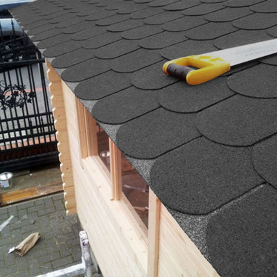 Asphalt Roof Shingle Garden Bitumen Roofing Shingles 2.61sqm Shed Roof Tiles,Semicircle,Cloud lime,18pcs