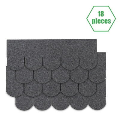 Asphalt Roofing Tiles, Bitumen Roofing Shingles, Shed Roof Tiles,Semicircle,Cloud lime,18pcs, 2.6 m²