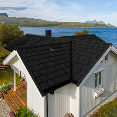 Asphalt Roofing Tiles Garden Shed Roofing Felt Shingle Jet Black 2.4 m² 5Pcs