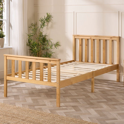 Aspire Atlantic Natural Wood Bed Frame, size Single