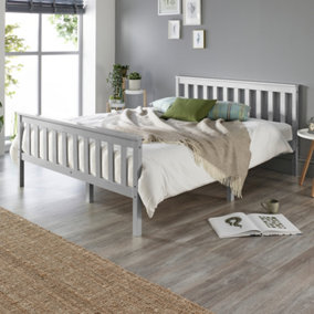 Aspire Atlantic Wood Bed Frame in Grey, size King