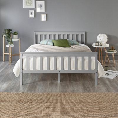 Aspire Atlantic Wood Bed Frame in Grey, size Small Double