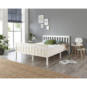 Aspire Atlantic Wood Bed Frame in White, size King