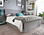 Aspire Chesterfield Ottoman Bed Grey, Size Double
