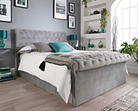 Aspire Chesterfield Ottoman Bed Grey, Size King