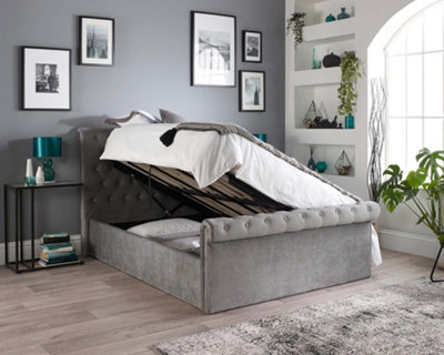 Gray on sale ottoman bed