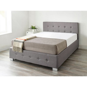 Aspire End Lift Ottoman Storage Bed Small Double, Grey Linen