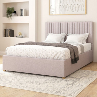 Aspire Grant Electric Adjustable Bed Upholstered with Pocket Sprung Mattress UK Made, Eire Linen Grey, Size Double