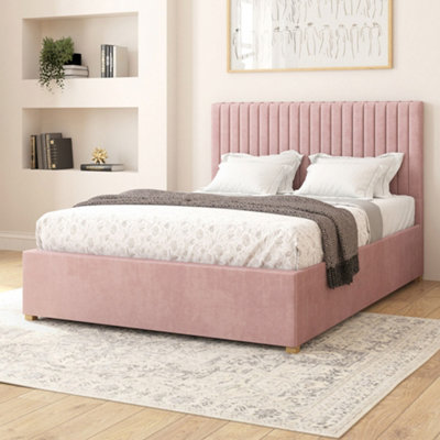 Aspire Grant Electric Adjustable Bed Upholstered with Pocket Sprung Mattress UK Made, Plush Blush, Size Double